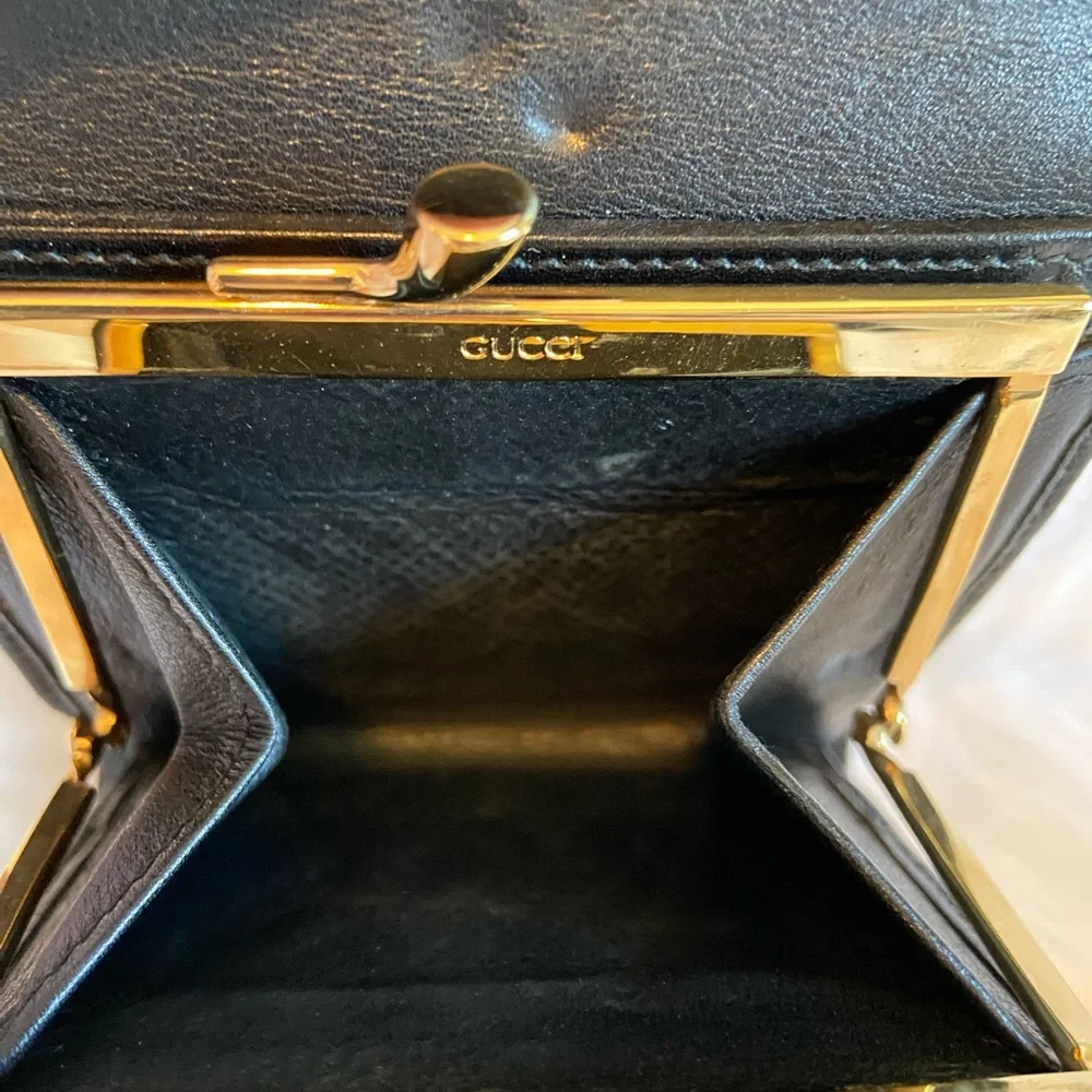 Gucci Black Leather Wallet w/Bamboo Accent - Picture 7 of 13